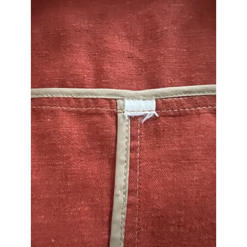 Coldwater Creek Linen Womens Cropped Ribbon Jacket Orange Career Travel Office - Picture 10 of 13